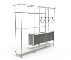 Amuneal's 3-Bay Collector's Bookcase Shelving with Credenza
