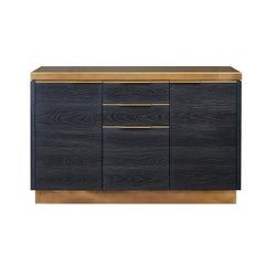 Amuneal's Charred Pine Bar Cabinet with Brass Countertop