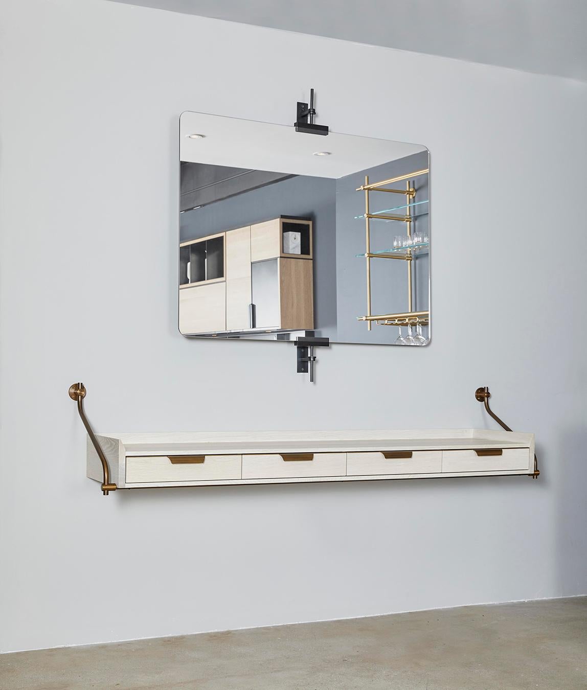 Modern Amuneal’s Collector's Knife Edge Console with 4 Drawers For Sale
