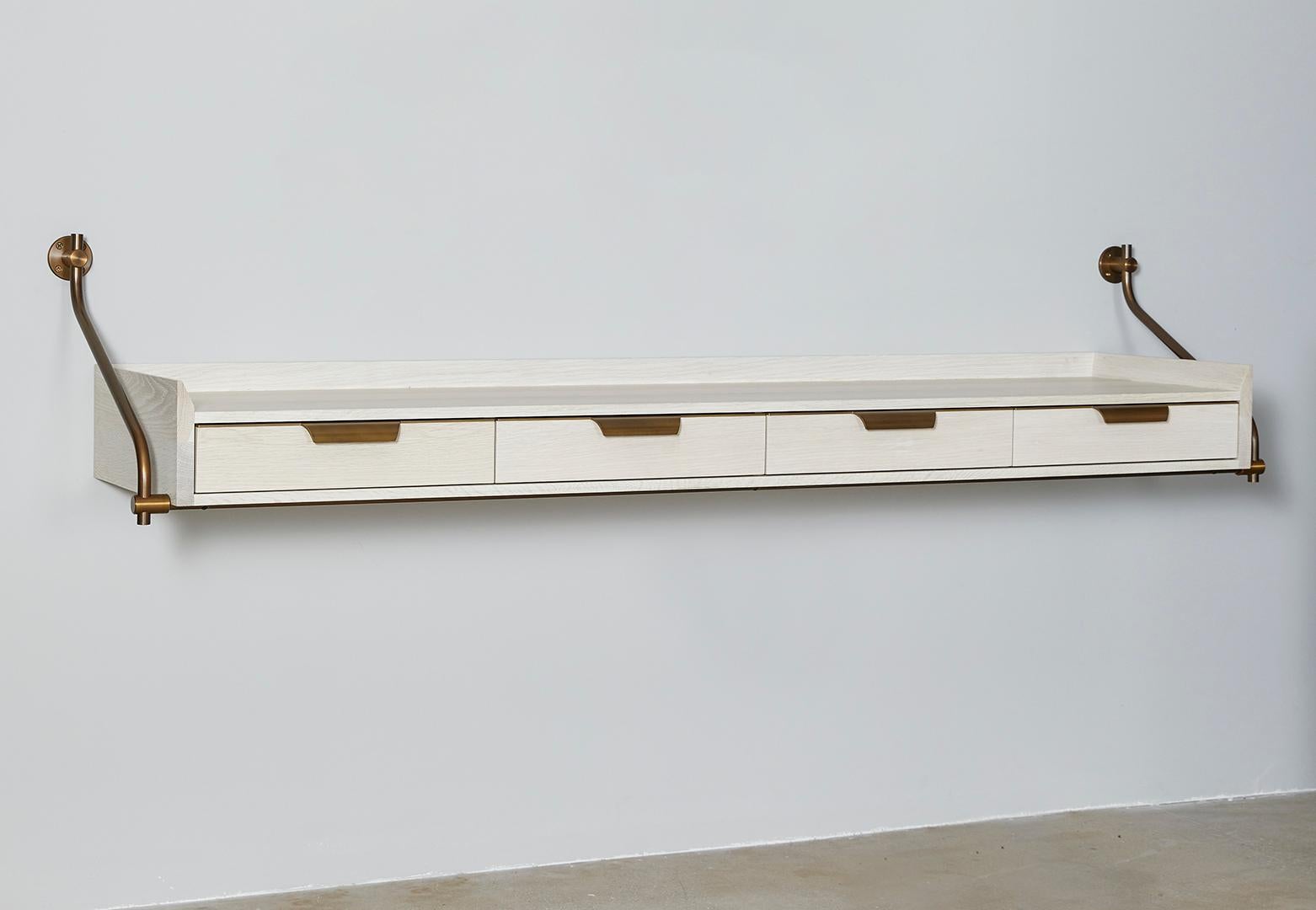 American Amuneal’s Collector's Knife Edge Console with 4 Drawers For Sale