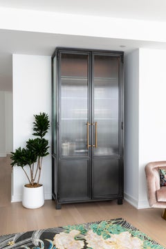 Amuneal's Blackened Metal + Glass Hutch with Oak Interior