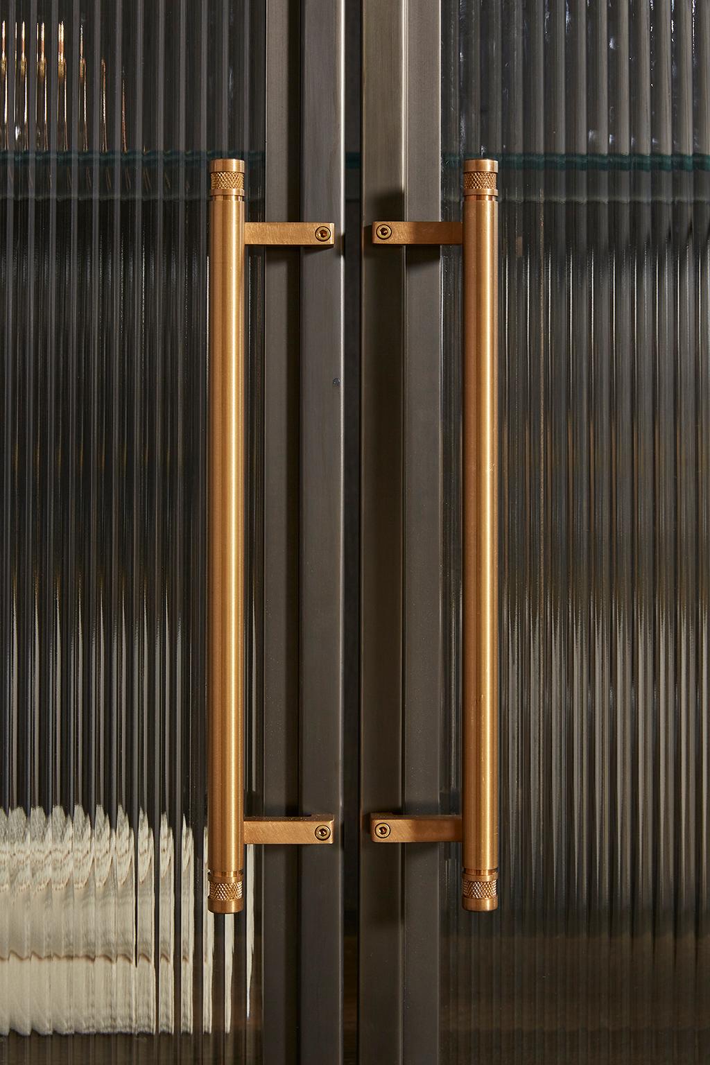 Amuneal's Blackened Metal + Glass Hutch with Oak Interior For Sale 2
