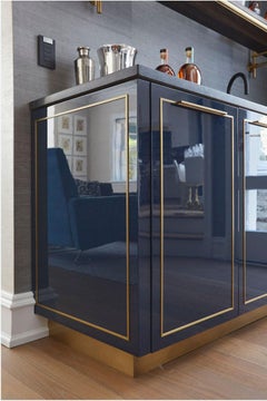 Amuneal's Gloss Lacquer Bar with Integral Brass Sink