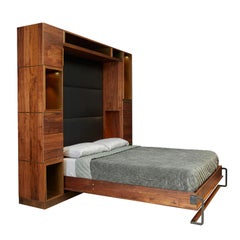 Murphy Bed d'Amuneal en noyer argenté et bronze oxydé