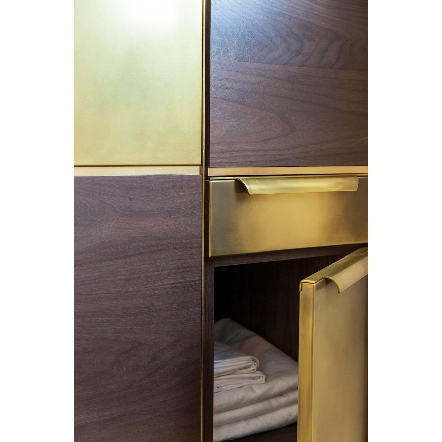 Amuneal’s Murphy Bed in Silvered Walnut and Warm Brass For Sale 3