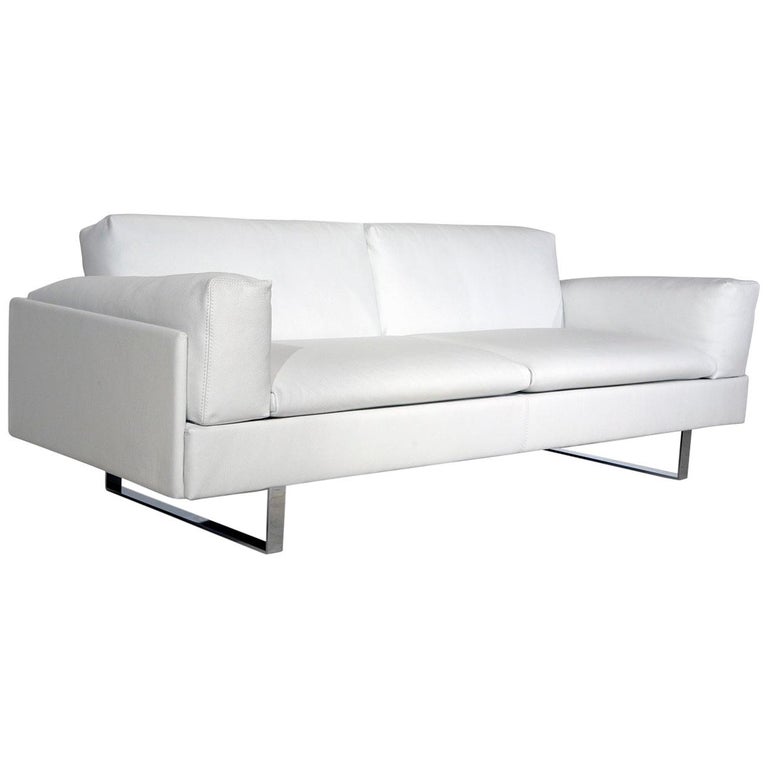 Amura 'AL' Sofa in Ivory Leather by Luca Scacchetti 1