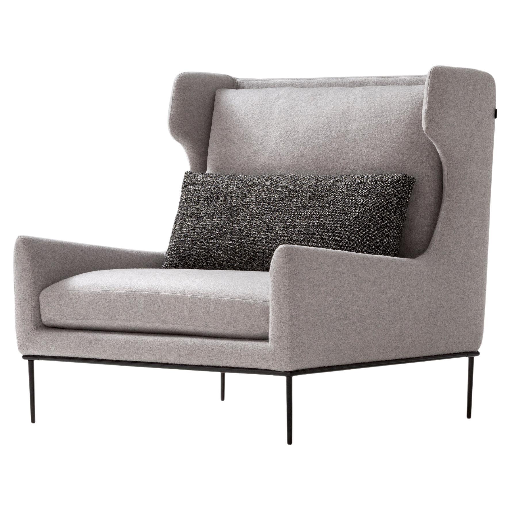 Amura 'Alice' Armchair in Gray Fabric by Luca Scacchetti For Sale