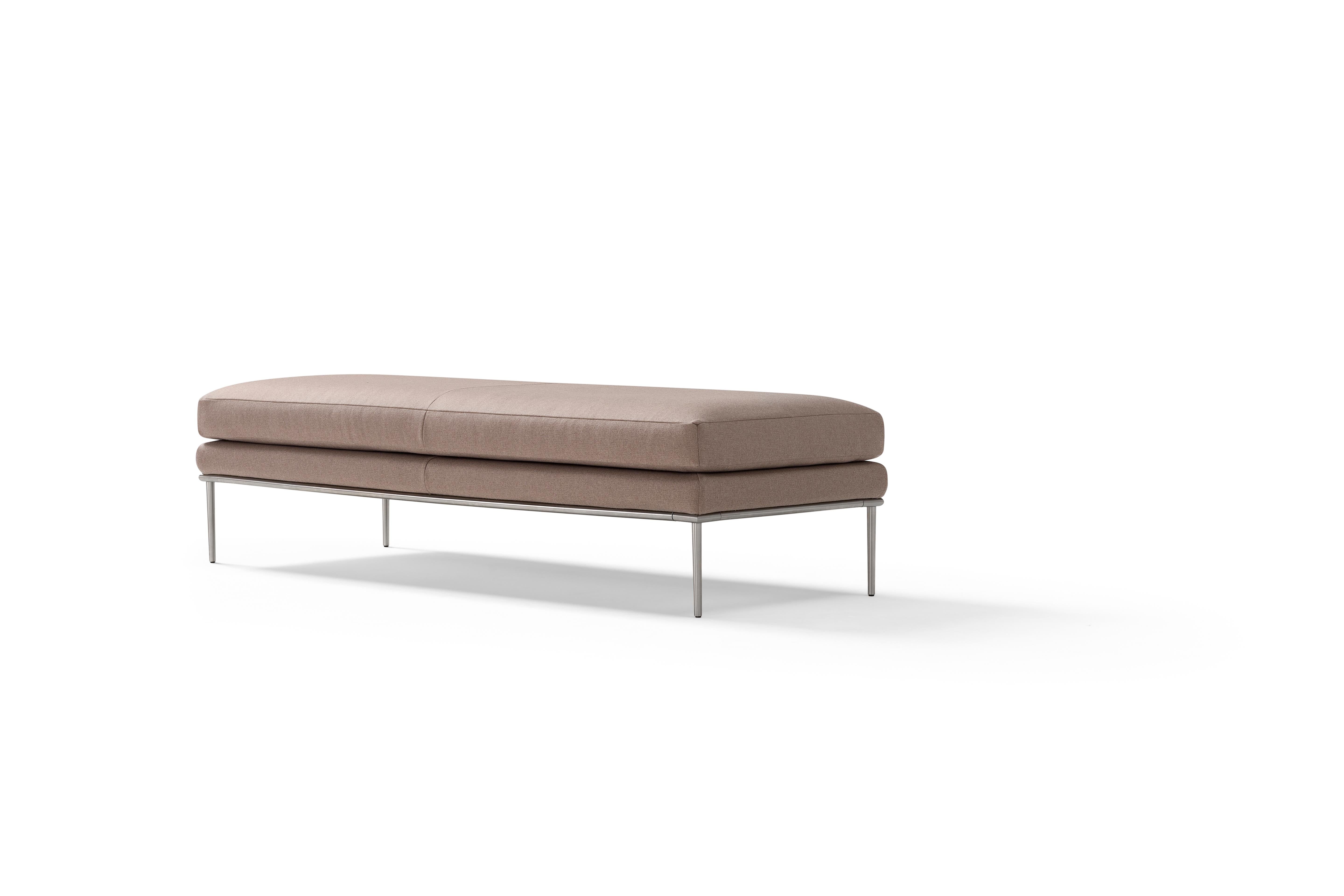 Modern Amura 'Alice' Bench in Oatmeal Wool by Luca Scacchetti For Sale