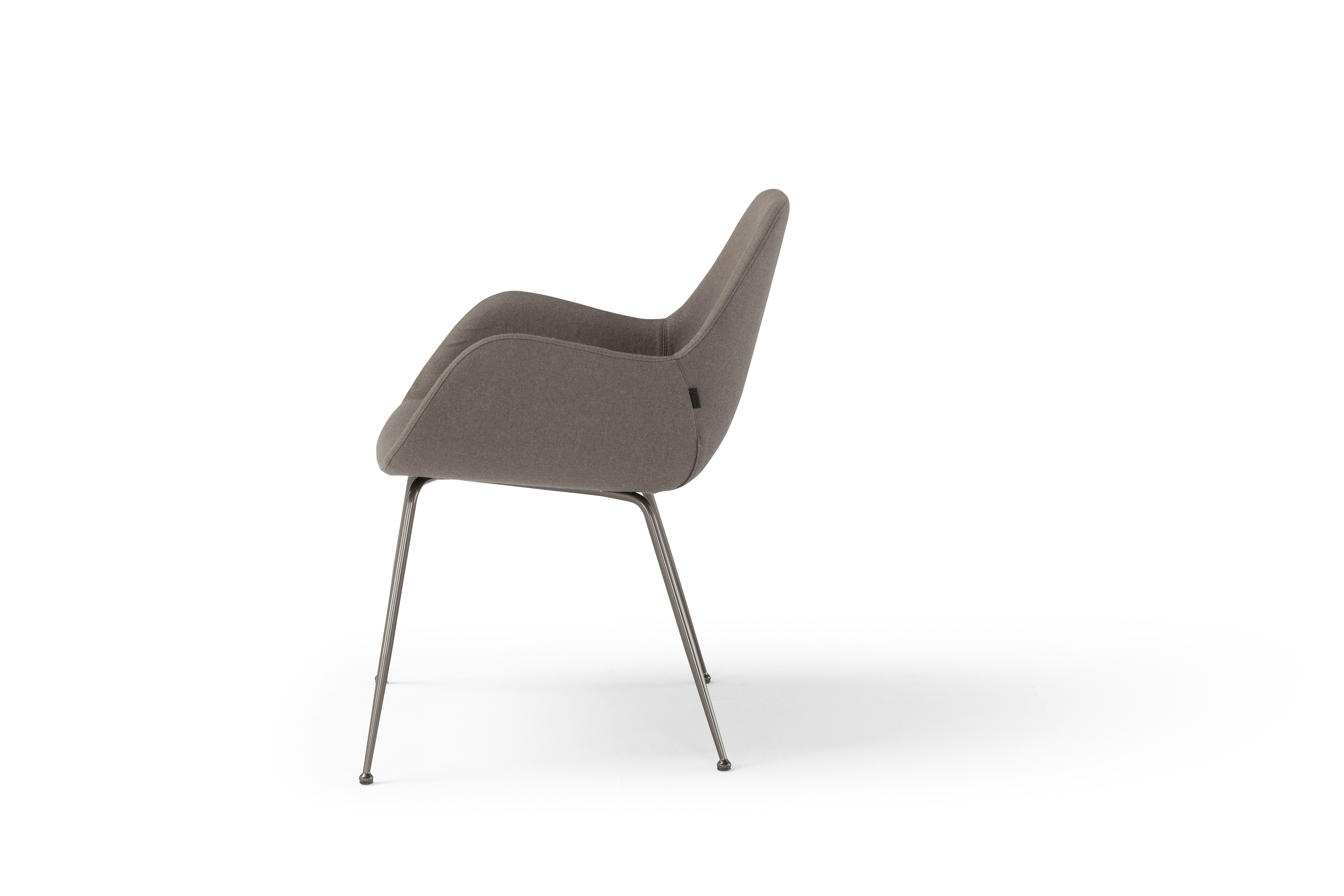 Modern Amura Bridge Dining Chair in Fabric and Gunmetal Base by Amuralab For Sale