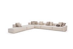 Amura 'Davis' Sectional in White Fabric