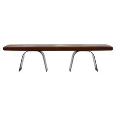Amura 'Desco' Bench in Leather and Metal by Emanuel Gargano