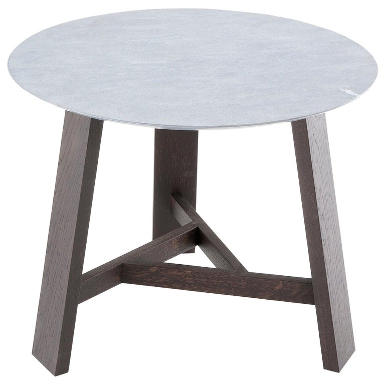Amura Dogon Round End Table In Marble And Wood By Lab For Amura Dogon Round End Table In Marble And Wood By Lab