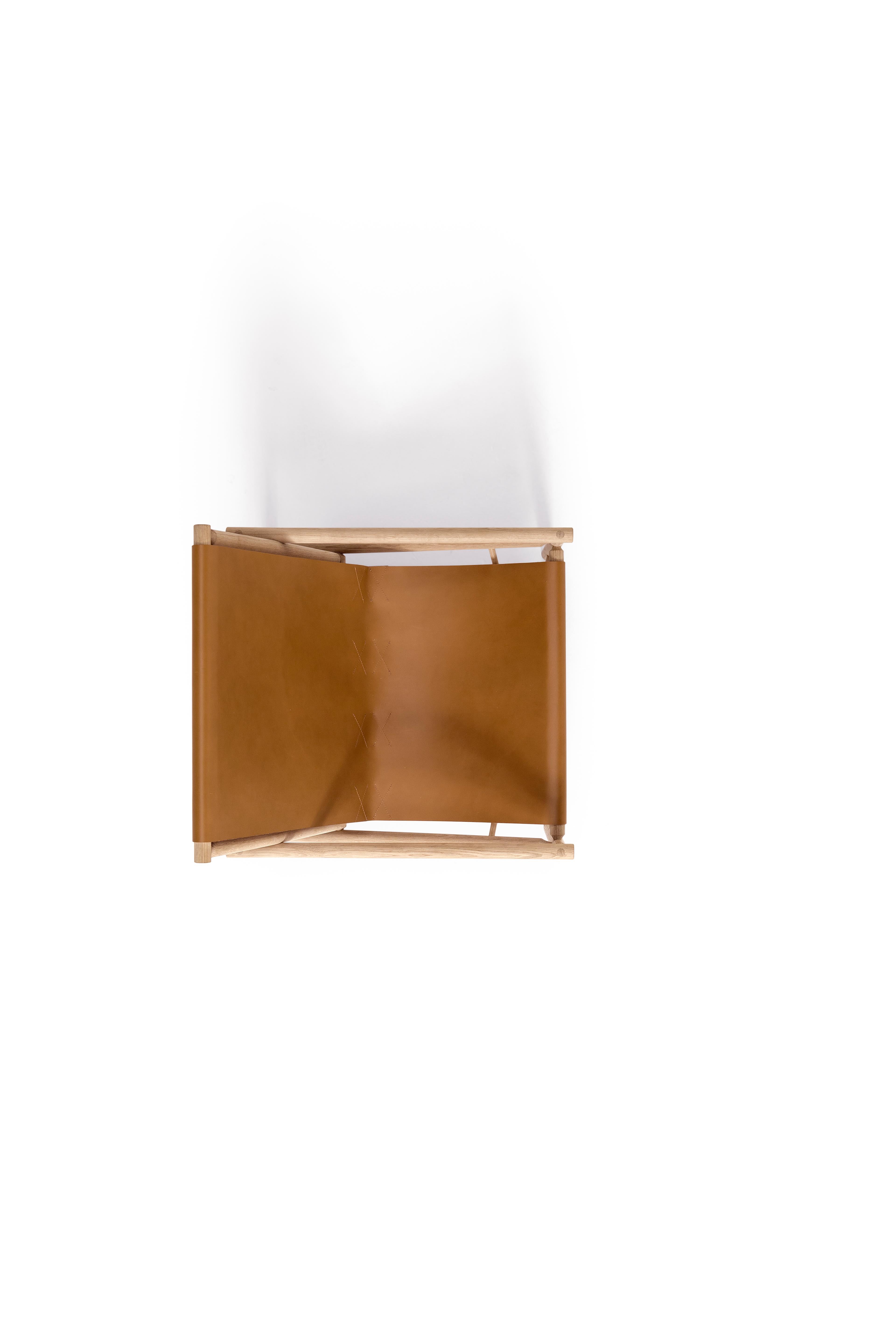 Modern Amura 'Ease' Chair in Light Brown Leather by Gareth Neal For Sale