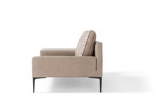 Amura 'Elsa' Sofa in Taupe Leather with Connected Table by Luca Scachetti