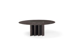 Amura 'Exilis' Dining Table with Metal Feet and Black Marble Top