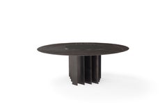 Amura 'Exilis' Dining Table with Metal Feet and Black Marble Top