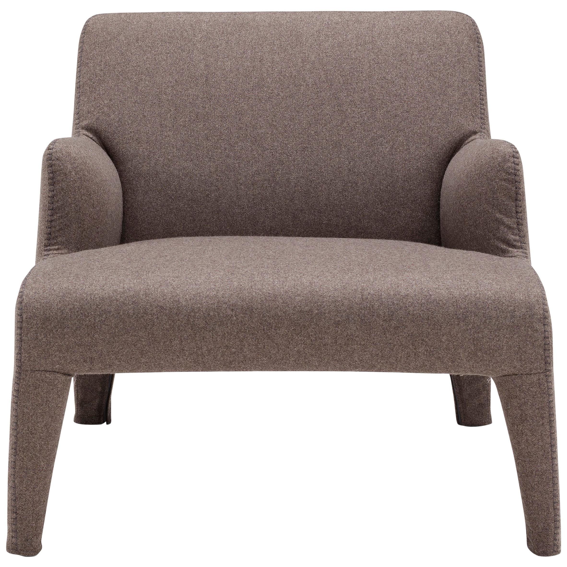 Amura 'Frida' Armchair in Brown Wool by Maurizio Marconato & Terry Zappa For Sale