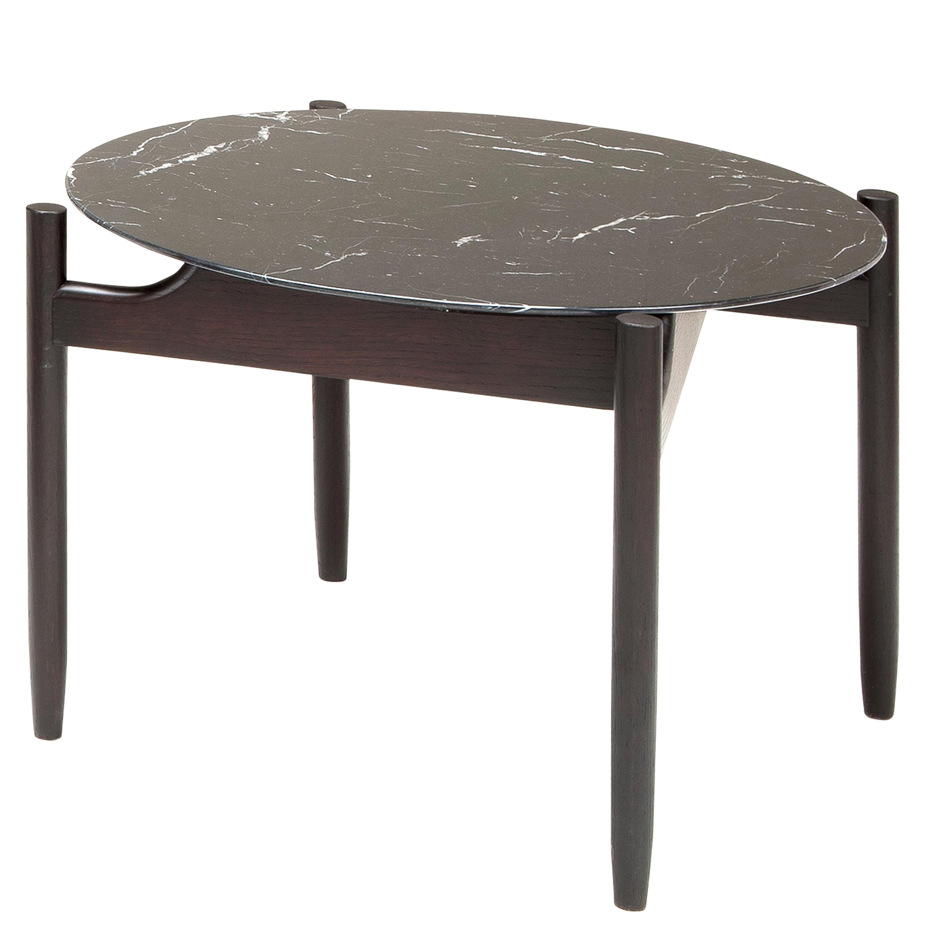 Amura 
Juli
 Round End Table Black Marble by Maurizio Marconato 
Terry Zappa For Sale