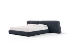Amura Lapis Bed in Blue Linen by Anton Cristell and Emanuel Gargano