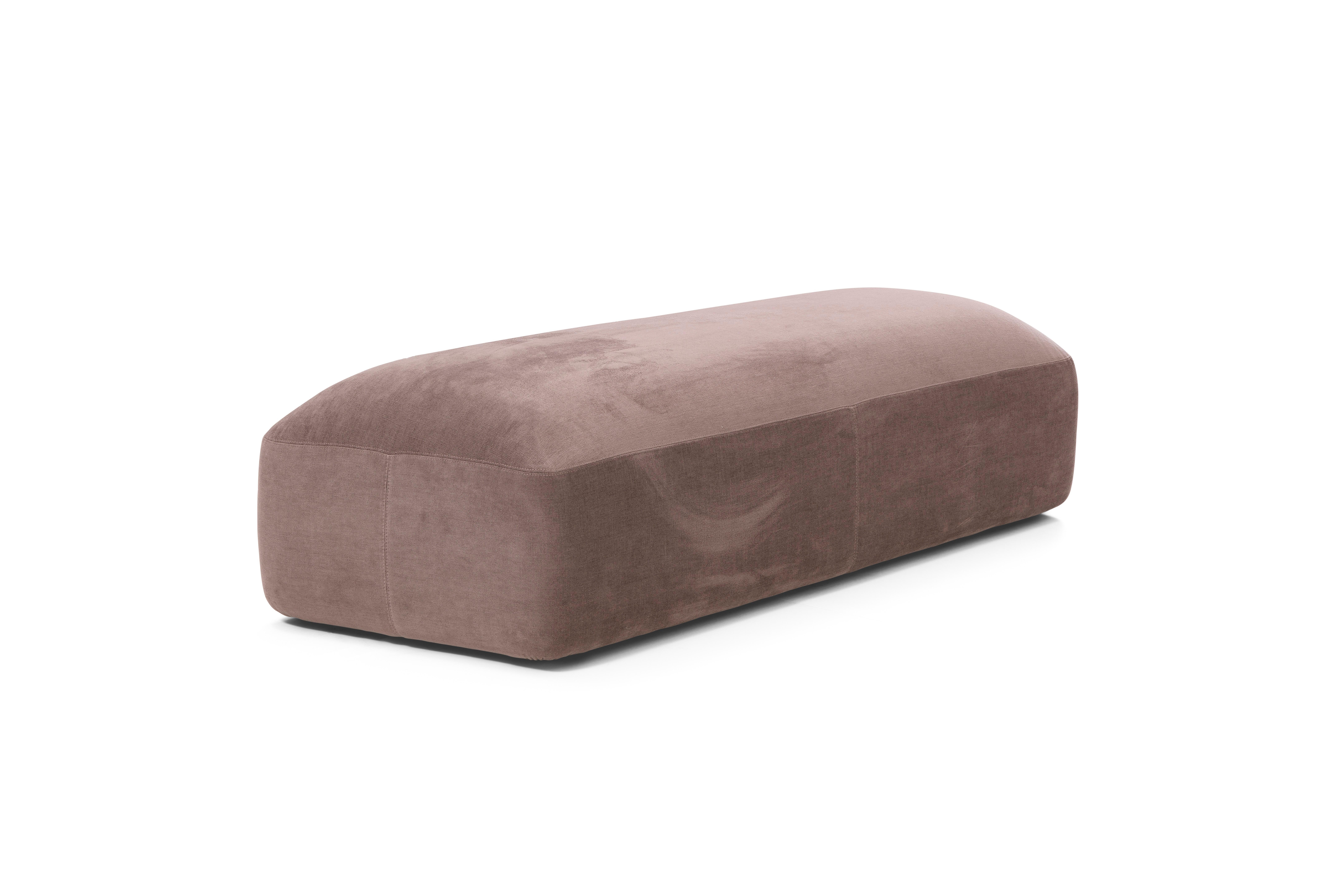 Modern Amura 'Lapis' Bench in Brown Fabric by Emanuel Gargano & Anton Cristell For Sale