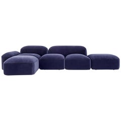 Amura 'Lapis' Sofa in Blue Velvet by Emanuel Gargano & Anton Cristell, US Stock