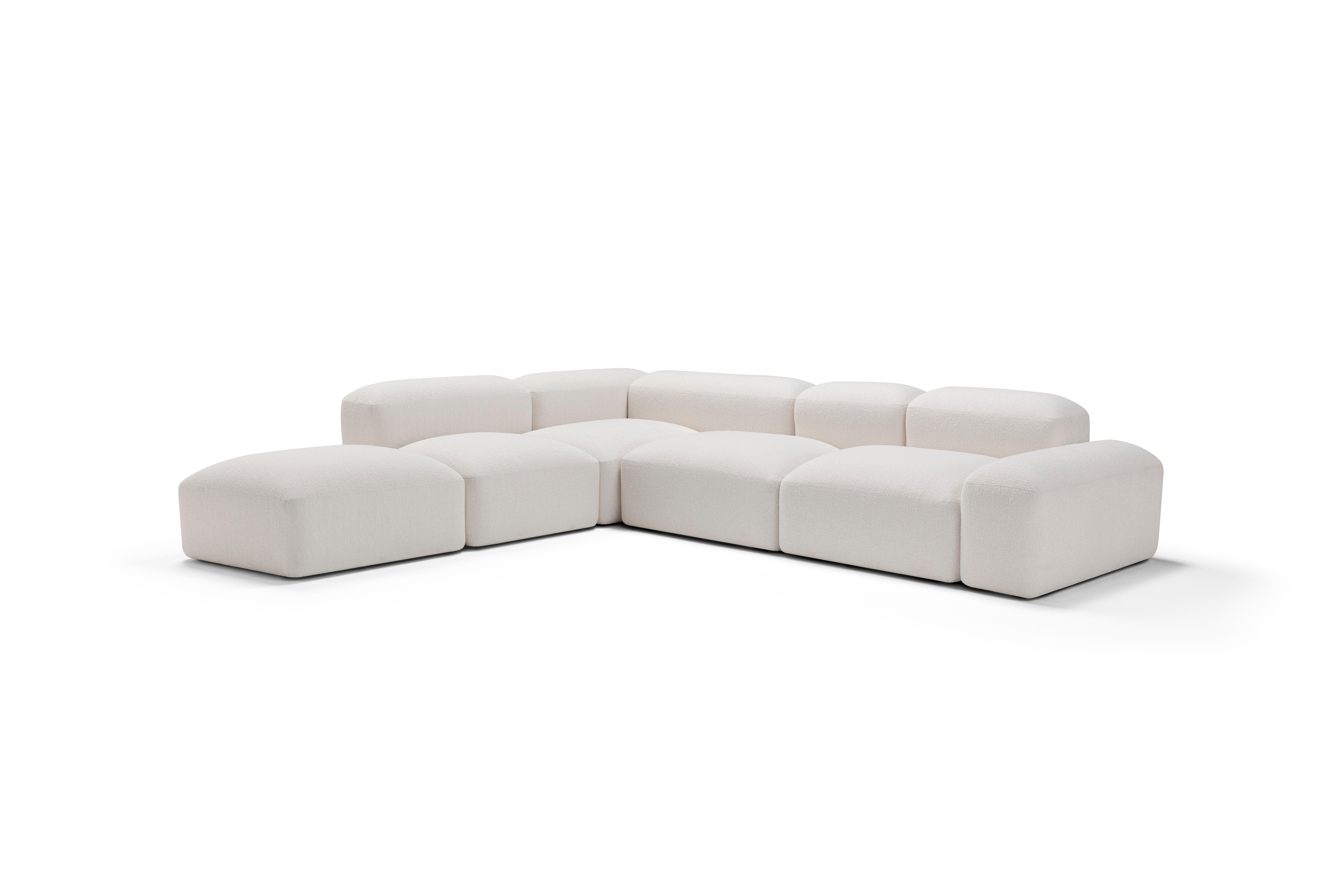Modern Amura 'Lapis' Sofa in White Fabric by Emanuel Gargano & Anton Cristel for Amura For Sale