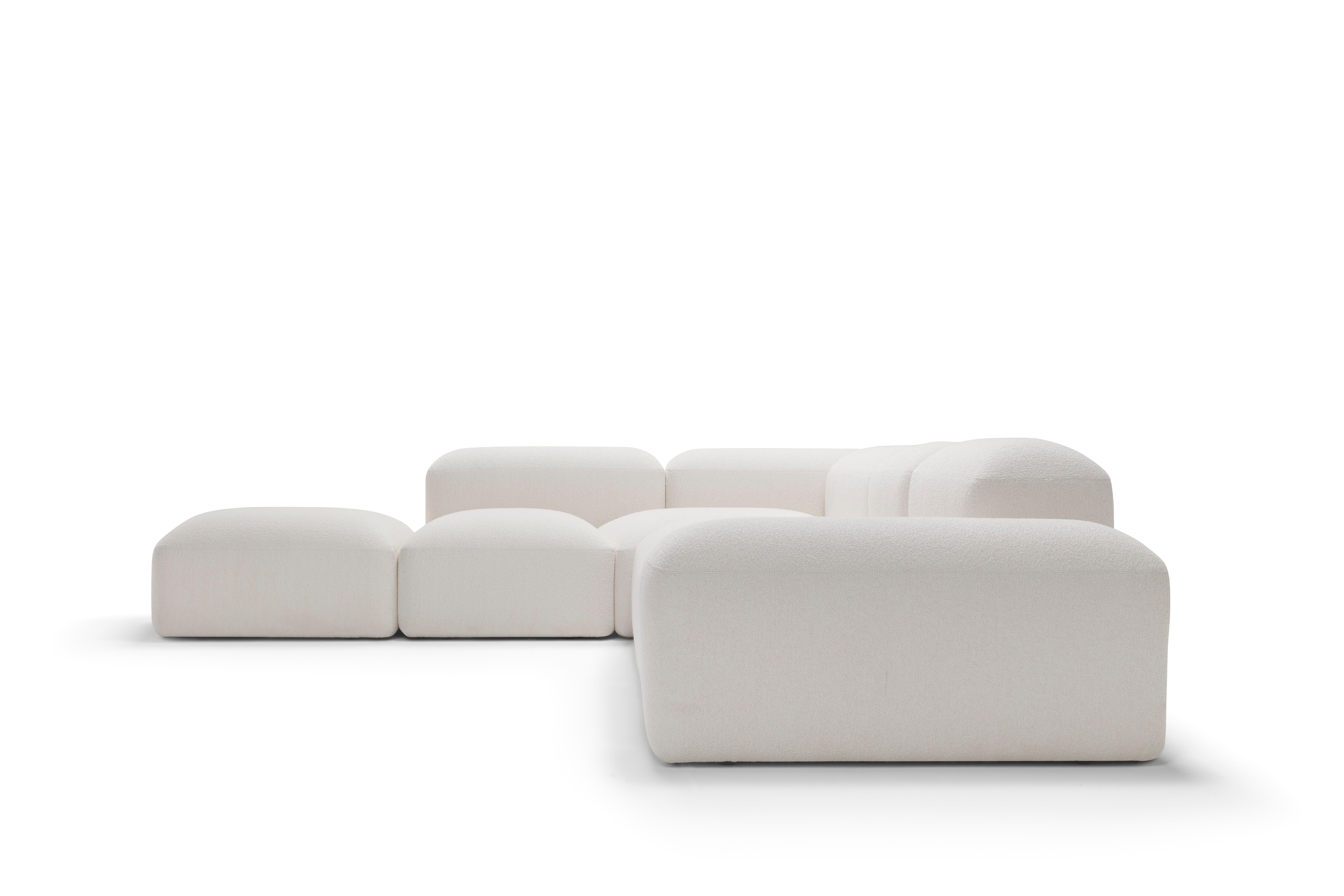 Italian Amura 'Lapis' Sofa in White Fabric by Emanuel Gargano & Anton Cristel for Amura For Sale