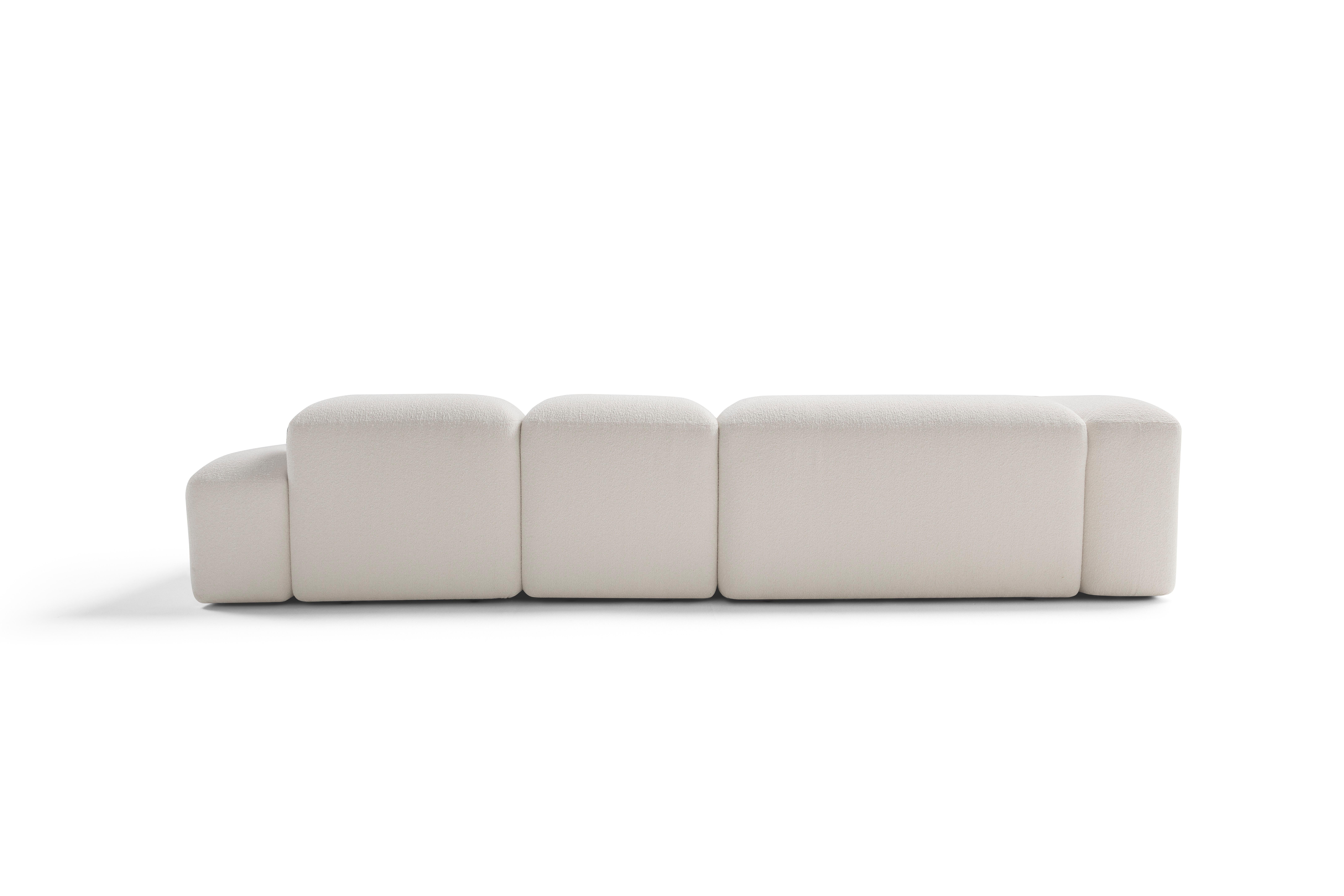 Hand-Crafted Amura 'Lapis' Sofa in White Fabric by Emanuel Gargano & Anton Cristel for Amura For Sale