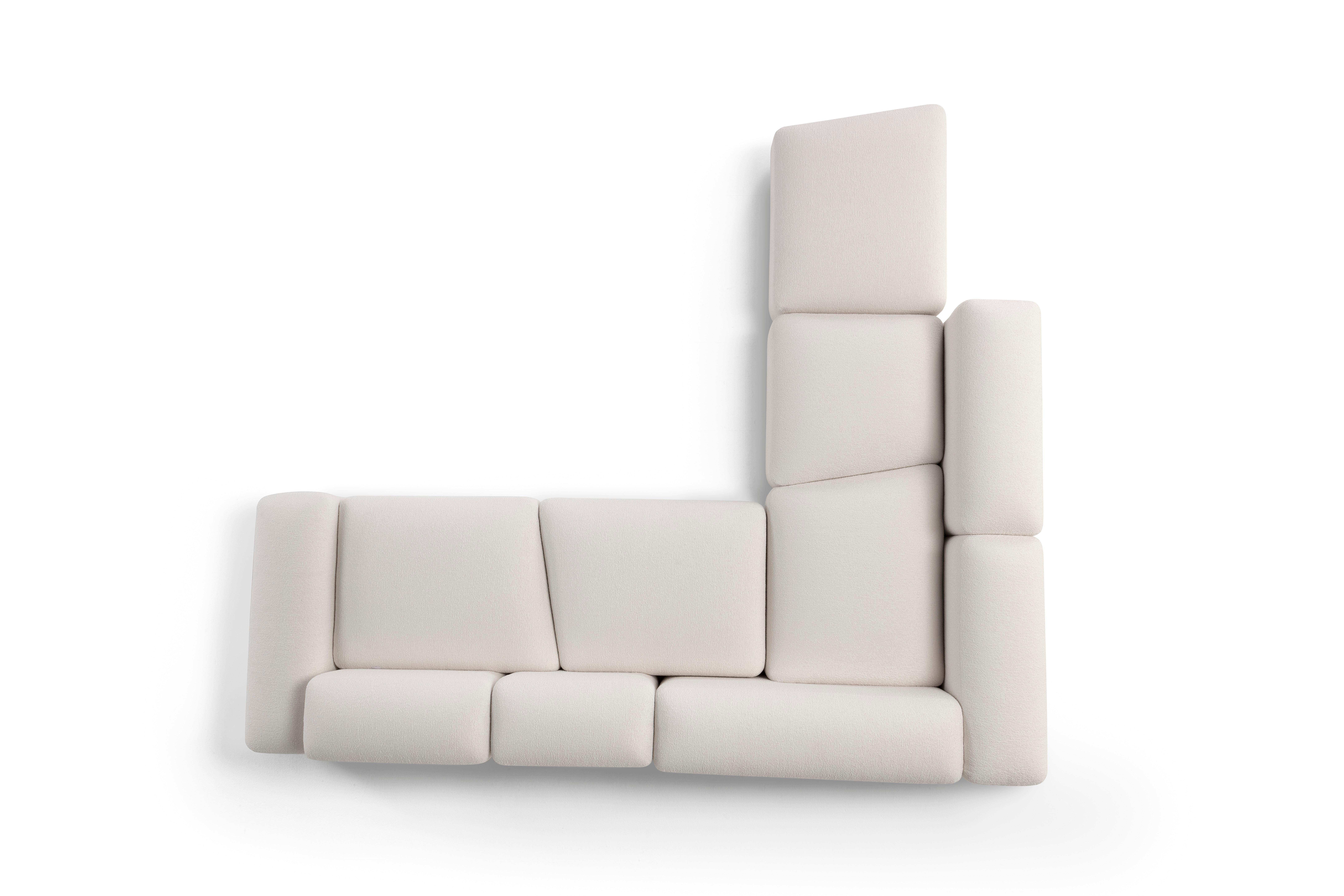 Amura 'Lapis' Sofa in White Fabric by Emanuel Gargano & Anton Cristel for Amura In New Condition For Sale In GRUMO APPULA (BA), IT