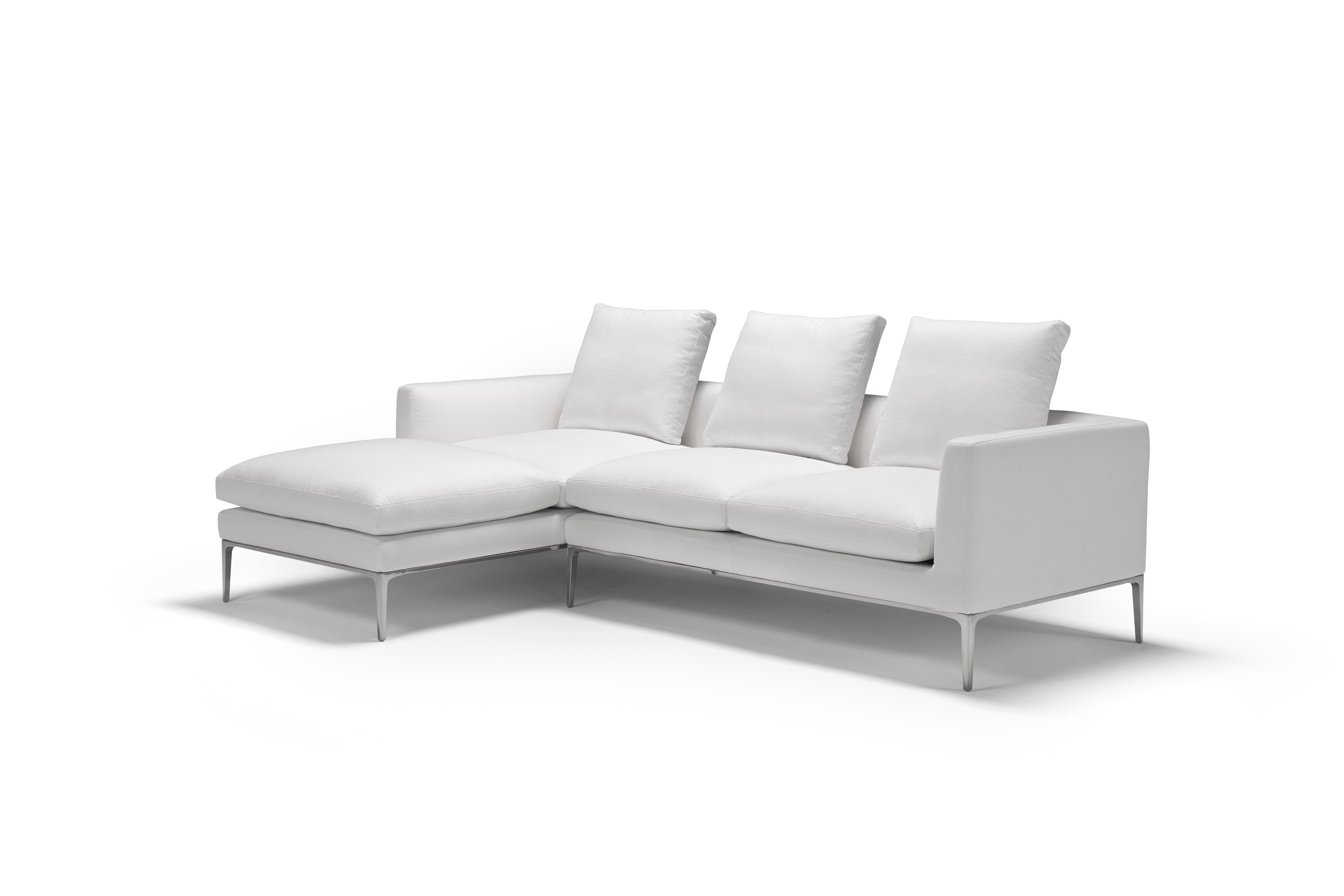 Modern Amura 'Leonard' Chaise Lounge Sofa in White Fabric by Emanuel Gargano For Sale