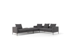 Amura 'Leonard' Composition Sofa in Charcoal Fabric by Emanuel Gargano