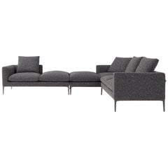 Amura 'Leonard' Composition Sofa in Charcoal Fabric by Emanuel Gargano