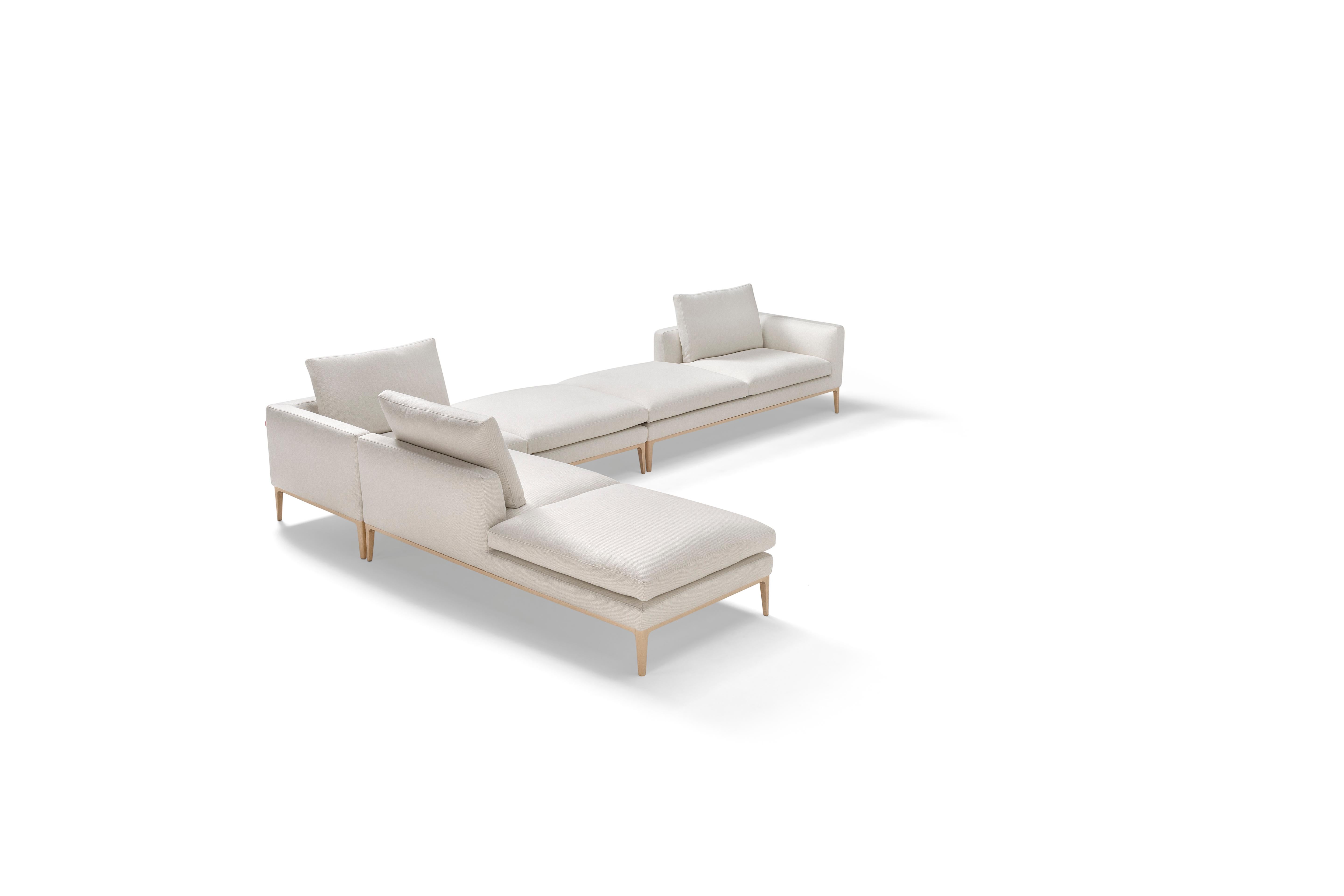 Modern Amura 'Leonard' Sofa and Seating System In Coffee Leather by Emanuel Gargano For Sale