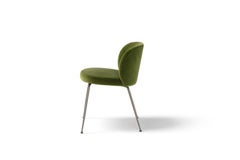 Amura Monnalisa Dining Chair in Green Velvet and Gunmetal Base by Amuralab