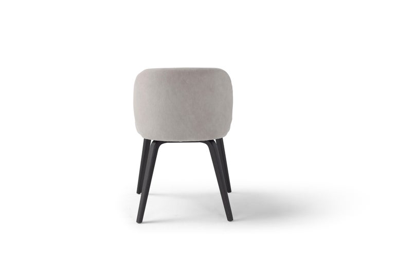 Amura Monnalisa Dining Chair In Grey Velvet And Dark Oak Base By Amuralab For Sale At 1stdibs