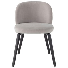 Amura Monnalisa Dining Chair in Grey Velvet and Dark Oak Base by Amuralab