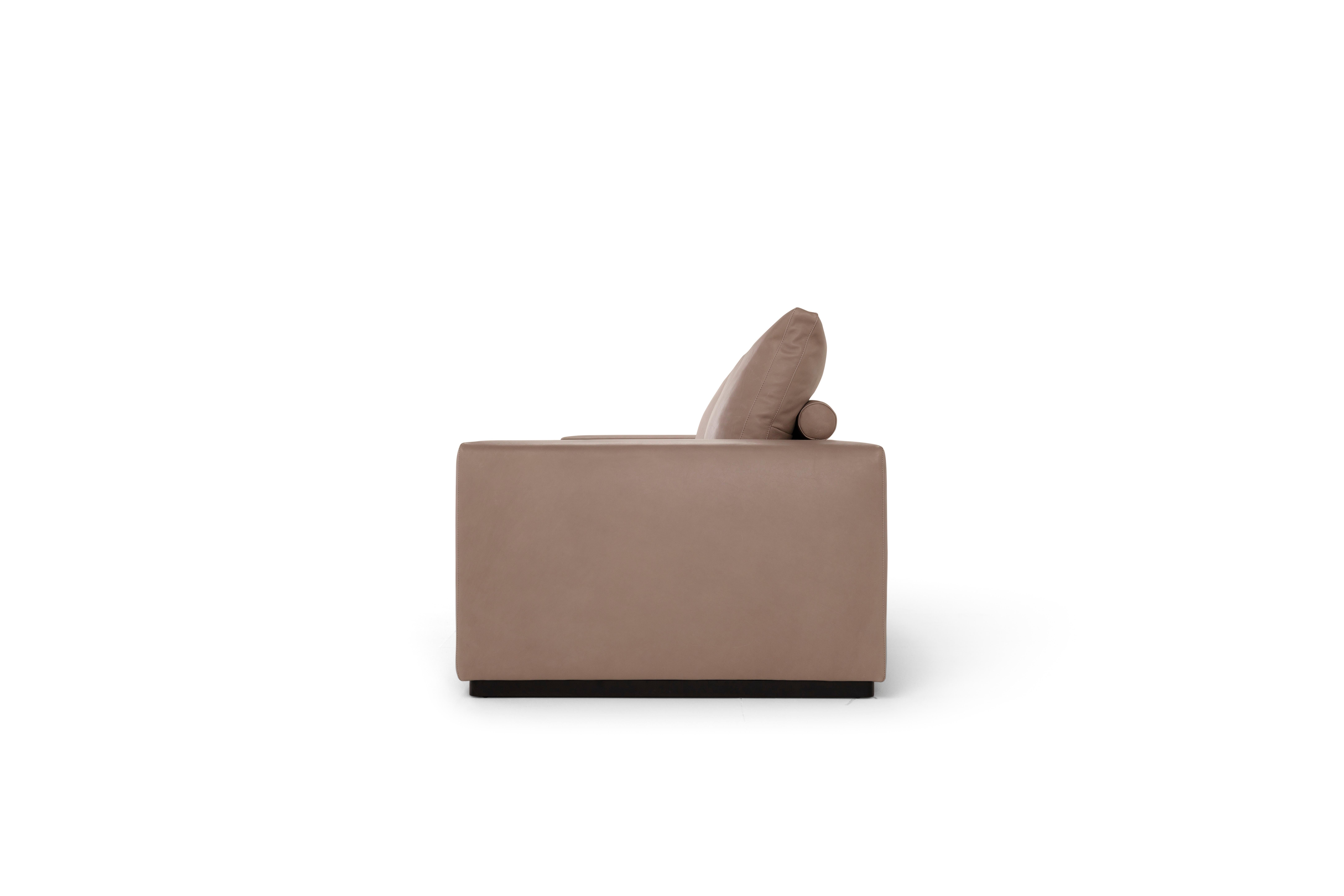 Modern Amura 'Murray' 2-Seat Sofa in Tan Leather by Amura 'Lab For Sale