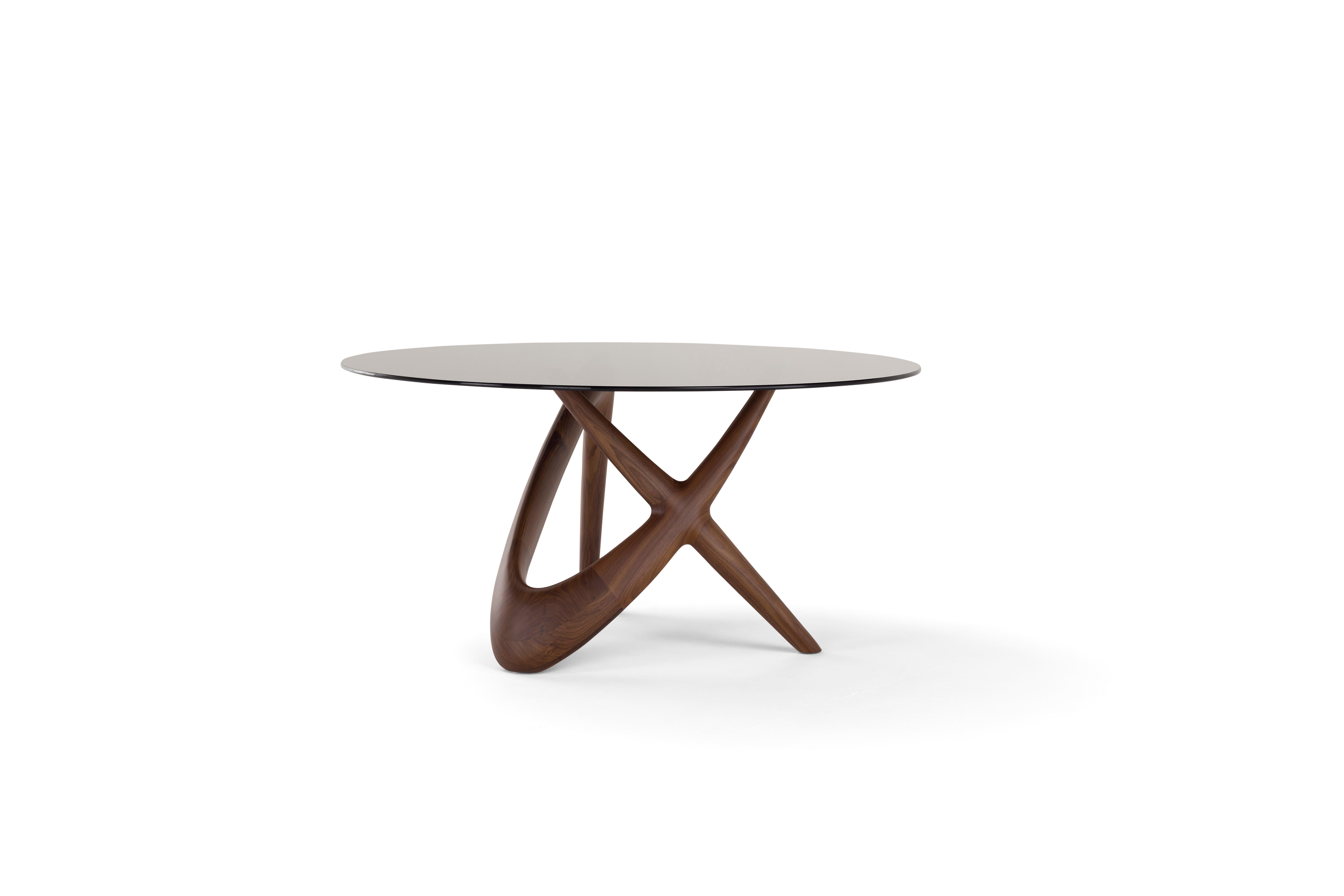 Modern Amura 'NX' Coffee Table in Glass and Wood Base by Stefano Bigi For Sale