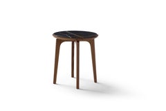 Amura Olga Coffee Table in Canaletto Walnut and Sara Noir Marble Top by Amuralab