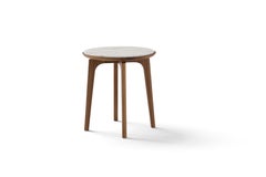 Amura Olga Coffee Table in Canaletto Walnut with Calacatta Marble Top, Amuralab