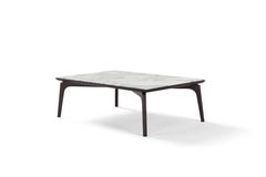 Amura Olga Coffee Table in Dark Oak Base and Arabescato Marble Top by Amuralab