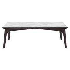 Amura Olga Coffee Table in Dark Oak Base and Arabescato Marble Top by Amuralab