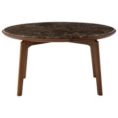 Amura 
Olga
 Medium Coffee Table in Walnut Leg with Marble Top by Amuralab