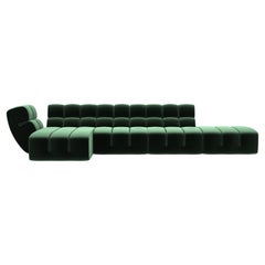 Amura 'Palmo' Composition Sofa in Green Fabric by Emanuel Gargano