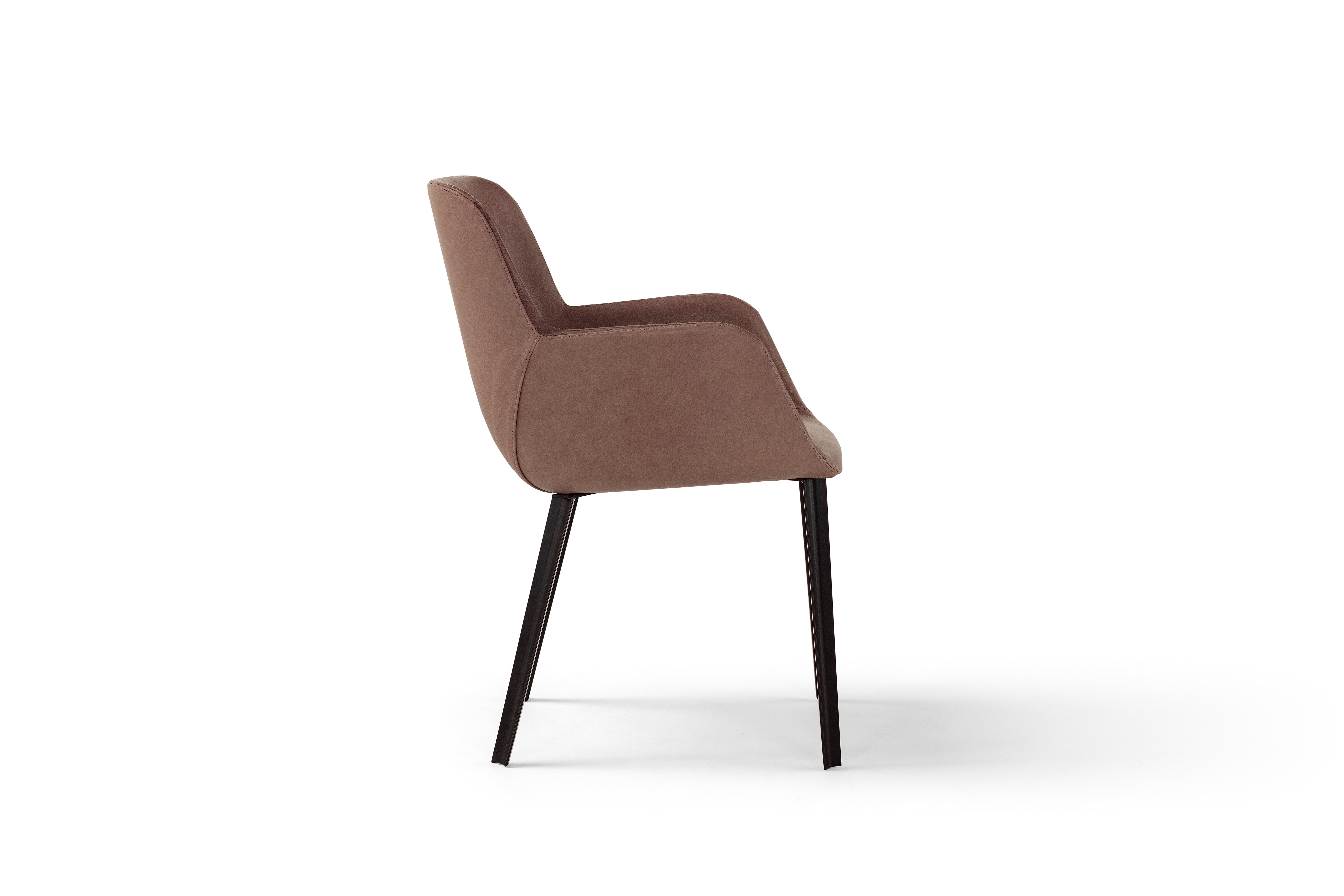 Italian Amura 'Panis' Armchair in Brown Leather by Emanuel Gargano & Anton Cristell For Sale