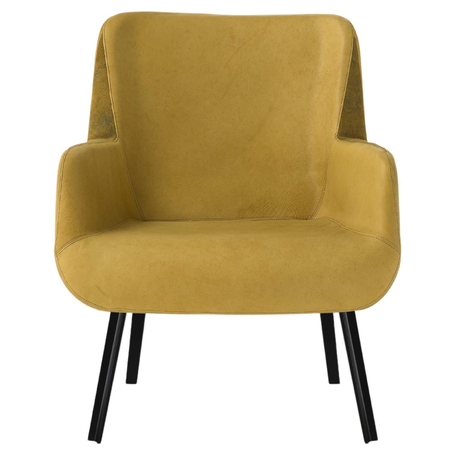 Amura 'Panis' Armchair in Yellow Leather by Emanuel Gargano & Anton Cristell For Sale