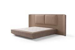 Amura Panis Bed in Grey Leather by Emanuel Gargano