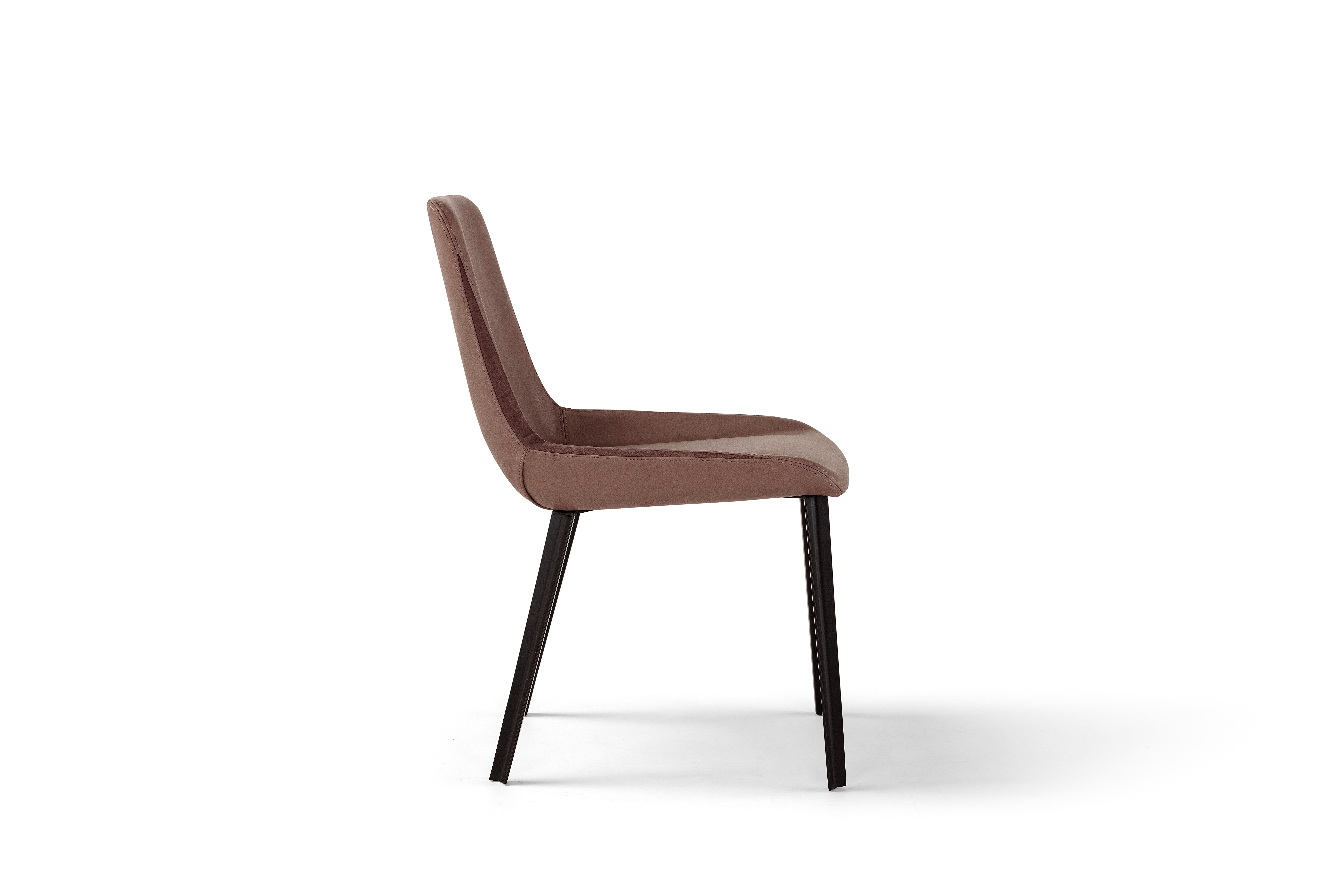 Italian Amura 'Panis' Side Chair in Brown Leather by Emanuel Gargano & Anton Cristell For Sale