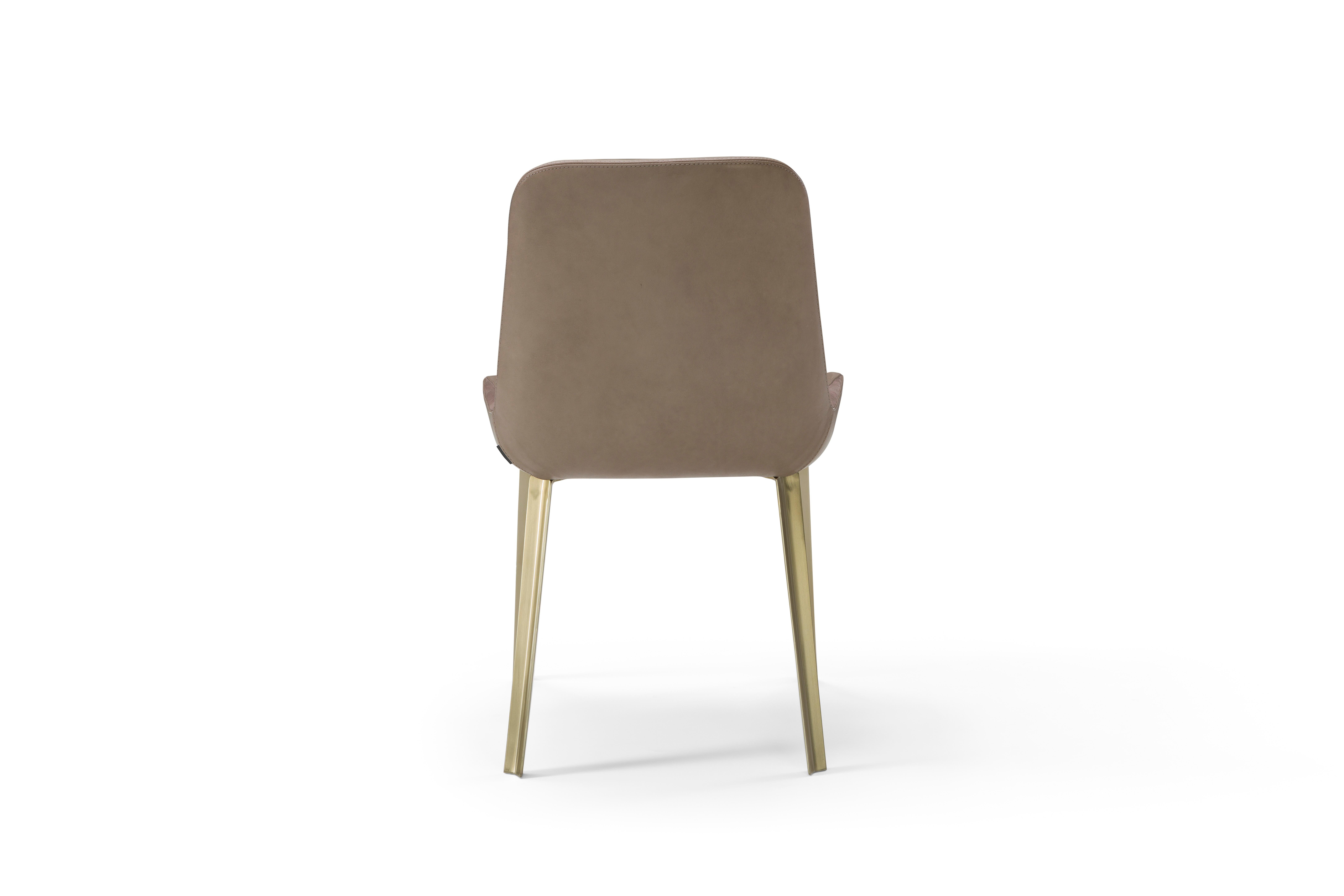 Modern Amura 'Panis' Side Chair in Leather and Metal, Emanuel Gargano & Anton Cristell For Sale