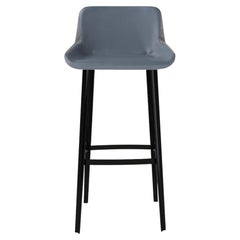 Amura 'Panis' Stool in Blue Leather by Emanuel Gargano & Anton Cristell